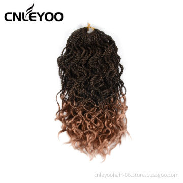 35 Strandsurly End Senegalese Twist Crochet Hair 14 Inch Thin Wavy End Senegalese Braiding Hair Extension For Women